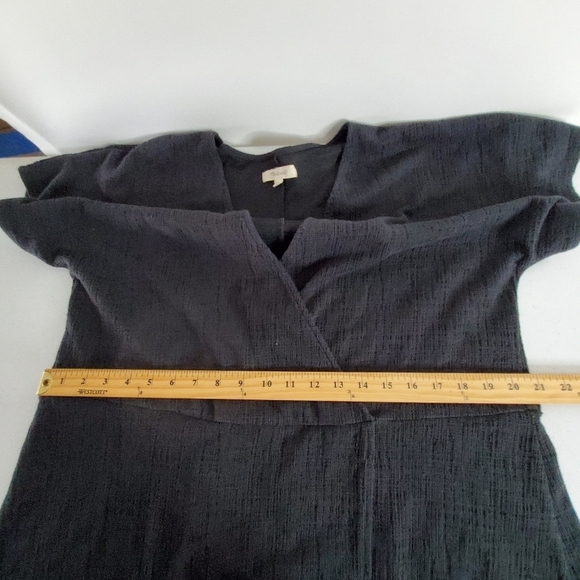 Madewell Cross Front Mini Dress Size 1X Short Sleeve Faux Wrap Office Academia - Picture 6 of 12